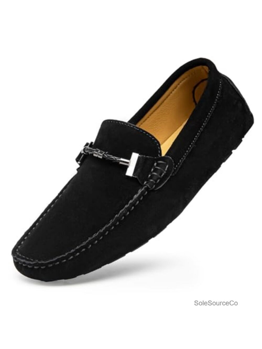 Men's Penny Loafers Suede Calfskin Slip On Driving Shoes Boat Shoes - Picture 5 of 6
